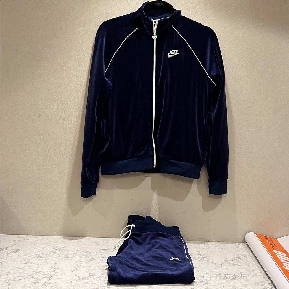 Nike Dark Blue Velour Tracksuit